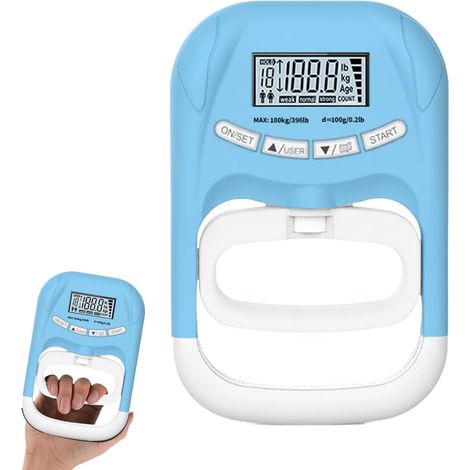 Dynamomètre Manuel Affichage Numérique à Alimentation par Piles avec Mesure Dynamomètre Électrique pour Main et Prise Destiné À La Musculation Fitness Exercice À Domicile Femmes Et (1/5)