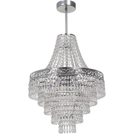 Elegante lámpara de araña de cristal plateada 3xE14 40W CORAL Milagro (1/5)