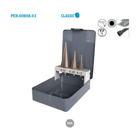 COFFRET 3 FORETS HSS ETAGES 4-12 / 4-20 / 6-30 - 808.000.03 - LEMAN (1/2)