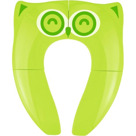Bébé Réducteur de Toilette Enfant Pliable Siège 36x26cm -Hibou Vert (1/5)