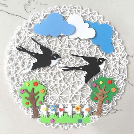 Sets de table ronds en fibres de papier tissées, décor 15 pouces, 12 (blanc) (1/5)