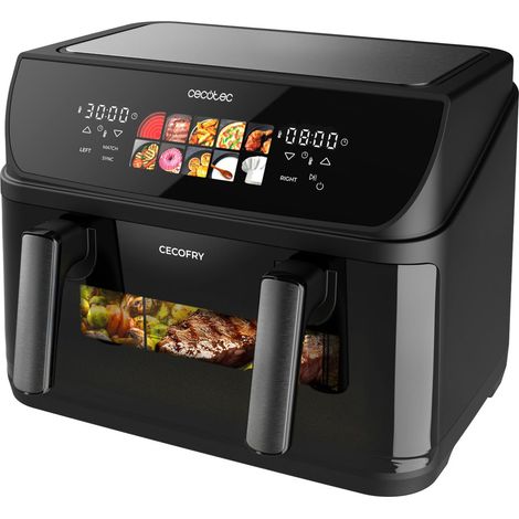 Cecotec Freidora de Aire 10L, 4 Resistencias, Air Fryer, Cecofry&Grill Duoheat 10000. 2800W, Dorado Perfecto y Sabor de Parrilla