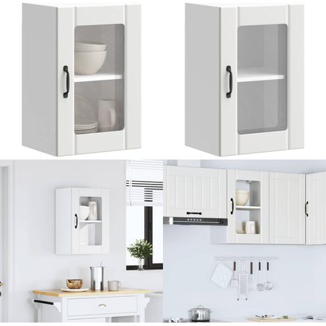 Armario pared cocina puerta de cristal Lucca blanca - Armario pared cocina - Armario cocina cristal