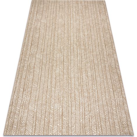 FLAT 48964265 Tapis sisal Chevron - couleur paille beige naturel, ficelle beige 140x200 cm