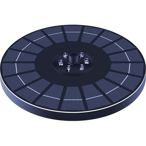 Vtizikl Fontaine Solaire, buse 3 en 1, Pompe de Fontaine Solaire 6W, Fontaine de Bain d'oiseaux Solaire, Convient pour Bain d'oiseaux, étang, Piscine, Aquarium, Aquarium et Jardin, 9 LED, Noir (1/5)