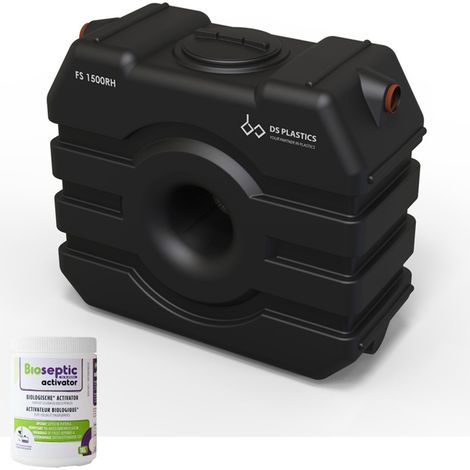 Kit Fosse Septique Rectangulaire A Enterrer 1500 Litres DS Eau Pour 4 personnes avec produit activateur. (1/4)