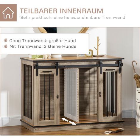 Cage de transport chien 2 portes verrouillable style rustique marron (1/4)