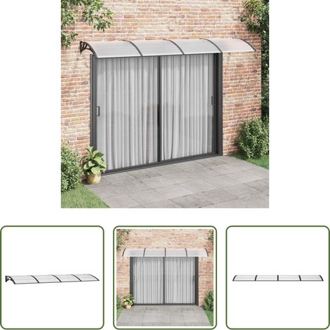 Protection contre la pluie - Auvent de porte Noir 350x100 cm Polycarbonate (1/5)