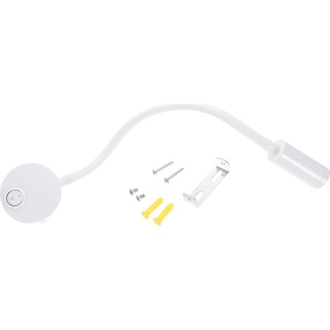 Lampe de Lecture LED à Tuyau Souple 3w, Veilleuse Chevet Blanche, (1/5)