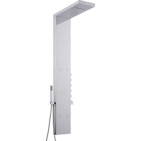 Milano Tahuata Thermostatic Outdoor Shower Tower Panel with Rainfall Shower Head  Body Jets  Hand Shower Handset and Waterblade Function - Chrome (1/5)