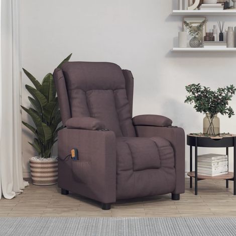 Fauteuil de massage,Fauteuil Relax,Chaise Massage Marron foncé Tissu XJDT652281 (1/5)
