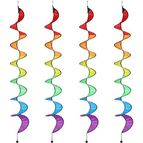 Girandole a vento arcobaleno, maniche a vento da appendere all'esterno, maniche a vento colorate da giardino, mulino a vento decorativo per spaventare gli uccelli (57 pollici) (1/5)