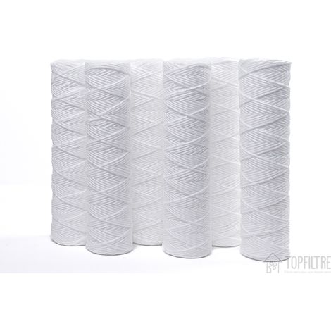 Lot de 6 filtres bobinés 10' 1 micron – Filtration anti-sédiments pour adoucisseur et osmoseur – Performance durable et qualité d'eau optimale (1/2)