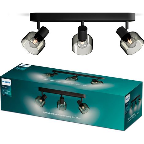 Philips Sleet Foco de superficie con 3 puntos de luz (Negro) - Casquillo E14 (1/5)