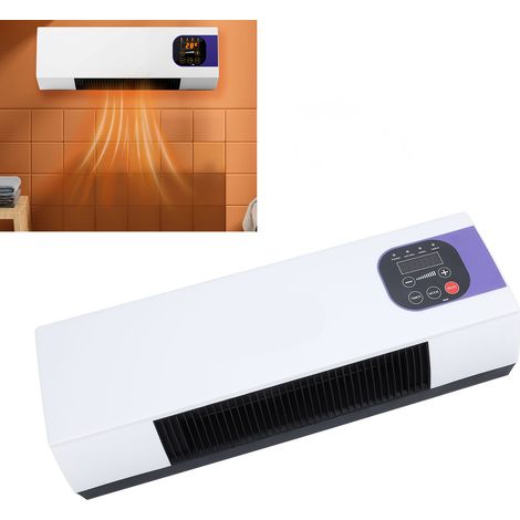 Radiador eléctrico mural de alta eficiencia para baño y dormitorio, utilizable con funciones de aire natural y caliente, enchufe estadounidense de 110 V, ABS, fácil instalación. (1/5)