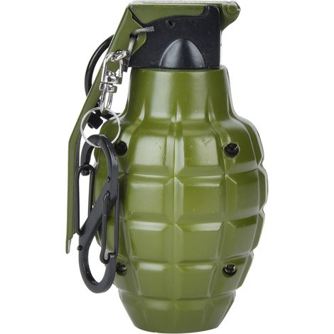 Briquet pendentif grenade à grille peinte à la bombe ZL806, briquet coupe-vent vert militaire créatif - Veuillez noter dans les notes de commande qu'il ne sera pas expédié avec du gaz. (1/4)