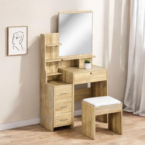 Coiffeuse en truciolare vetro temperato 80 x 38 x 143 cm (1/5)