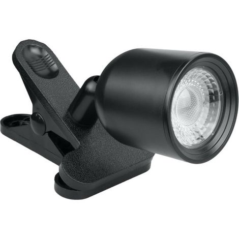 Schreibtischlampe mit Clip, verstellbar, schwarz, LED, 4W, DPM