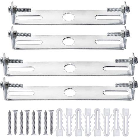 Pack de 4 supports d'éclairage en acier au carbone – Rosace plafond universelle – Fixation robuste avec vis et écrous (1/4)