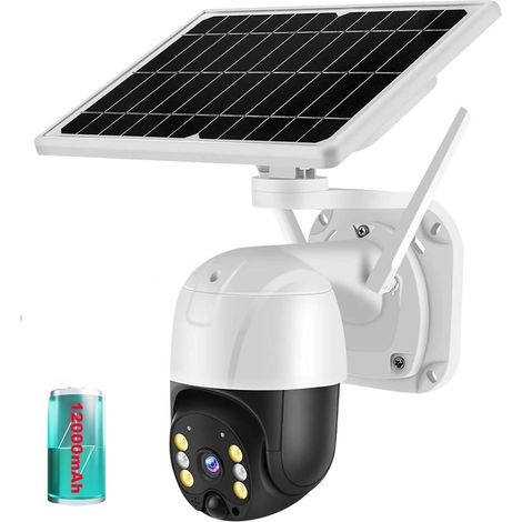 Caméra de sécurité à Domicile Caméra IP 3MP 8W Panneau Solaire Caméra Solaire 4G Caméra De Sécurité sans Fil Extérieure Maison Intelligente CCTV Caméras De Surveillance(WiFi Cam with 64G) (1/5)