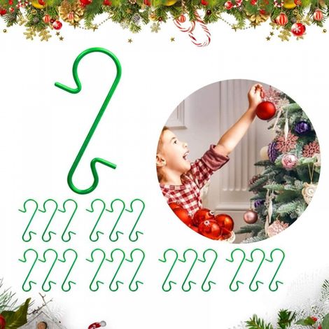 100 crochets de Noël, crochets de Noël en métal, boules de Noël, supports de boules de Noël, décorations d'arbre de Noël amusantes, crochets de Noël, crochets de décoration de Noël. (1/5)