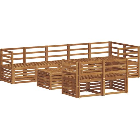 Sofa Sets 9 pcs Natural Solid Acacia Wood vidaXL (1/5)