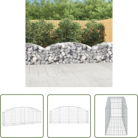 Schalldämmung - Gabione mit Hochbogen 200x50x60/80 cm Verzinktes Eisen (1/5)