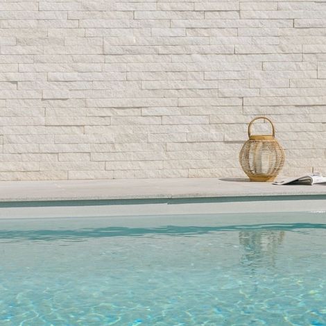 Plaquette de parement Deco Panel Quartzite Blanc - 60x15 cm - Paquet de 0.54 m² - Ti'ma Stone