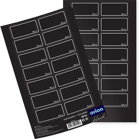 Etichette autoadesive nere per barattoli, 28 pezzi, 4,7 x 2,5 cm