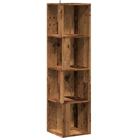 Meubles de Rangement,Armoire d'angle vieux bois 33x33x132 cm bois d'ingénierie CFW727688 (1/5)