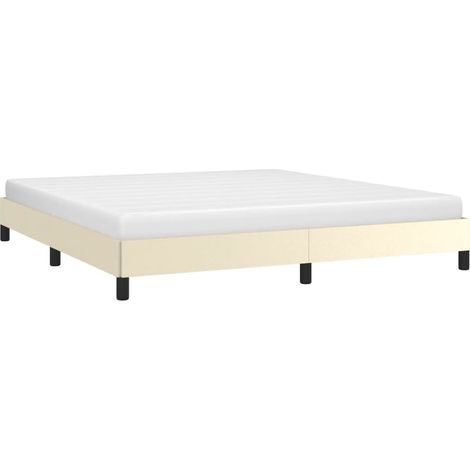 Bettgestell Creme 160x200 cm Kunstleder vidaXL (1/4)