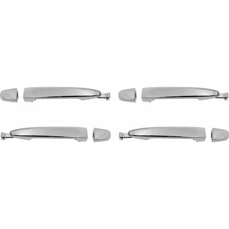 Set di 4 maniglie esterne per portellone posteriore per modelli Toyota Sienna dal 2004 al 2010, codici articolo: 69213-08020, 69227-08040, colore argento.