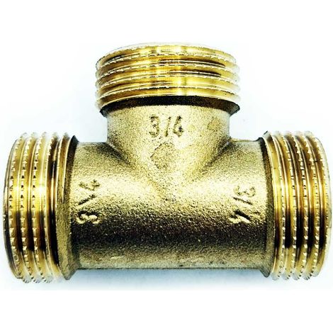 Te de latón de 3/4" macho/hembra/macho (1/2)