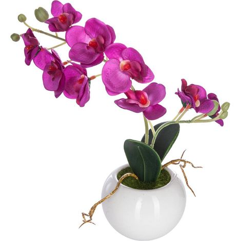 Orchidée artificielle pot céramique H25cm - Atmosphera créateur d'intérieur (1/3)