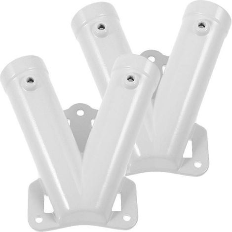 2 supports de mâts de drapeau en forme de V, support mural à double trou, fixation métallique (1/5)