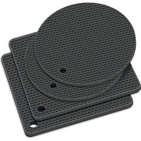Dessous De Plat - Silicone Alimentaire - Antidérapant Résistant À La Chaleur -40 °C À 230 °C - Multifonctionnel Pour Cuisine - Lot De 4 (1/5)