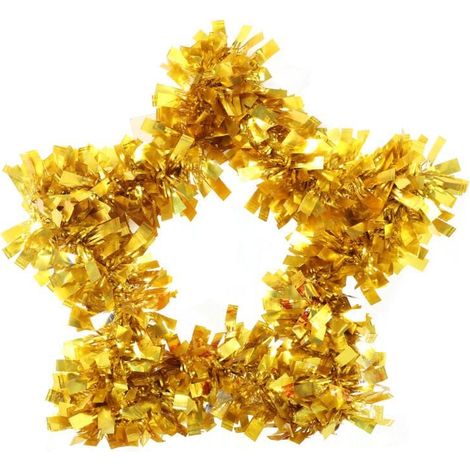Stella di Natale dorata da appendere con lamina glitterata (1/2)