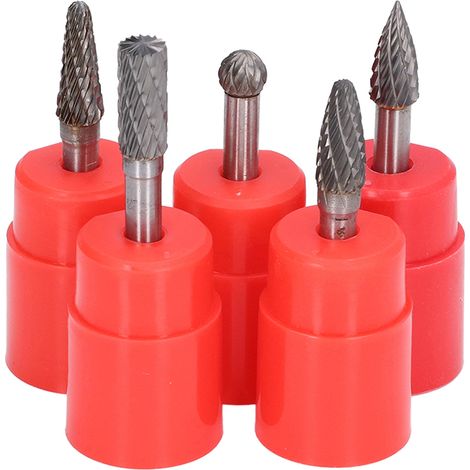 5-teiliges Set rotierender Frässtifte aus Wolframstahl (6 x 8 mm) für Holzbearbeitung, Schnitzen und Polieren (1/5)