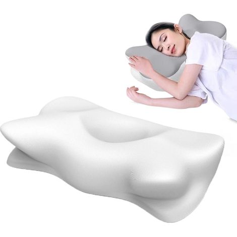 603513cm Butterfly Memory Foam Neck Support Pillow, Orthopedic Pillow for Side Sleepers, White