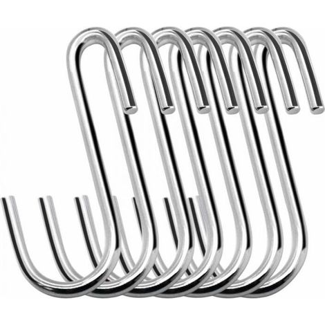 20 Pack S Hooks Heavy Duty 6cm S Shaped Hanging Hooks for Kitchen Bathroom Bedroom Office (Silver)