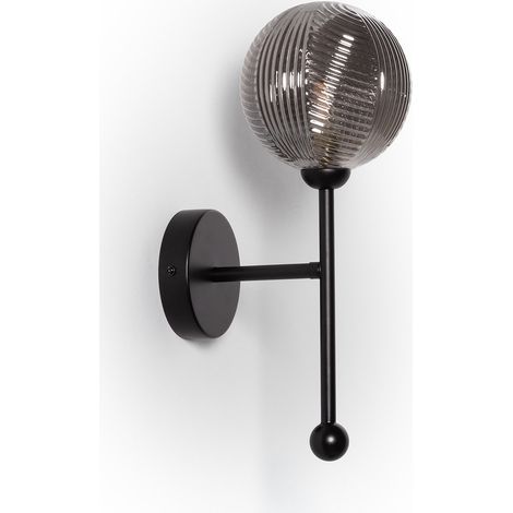 Lampe Murale Métal et Verre Abbie Gris Fumée