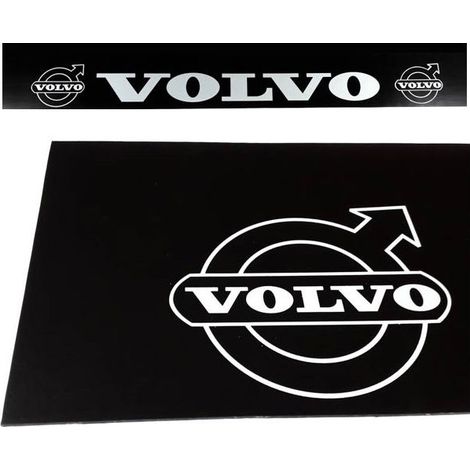 Garde-boue / presse-boue, arrière, 40x240cm, Volvo, avec écriture blanche et logo sur fond noir, en caoutchouc résistant