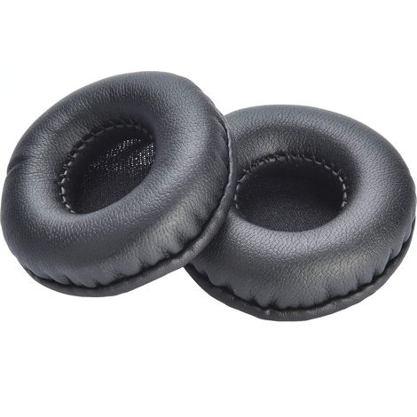 paire de coussinets d'oreille ronds 65 mm, coussinets de rechange universels de 6,35 cm (2,5 pouces) en cuir protéiné de qualité supérieure et mousse à mémoire de forme