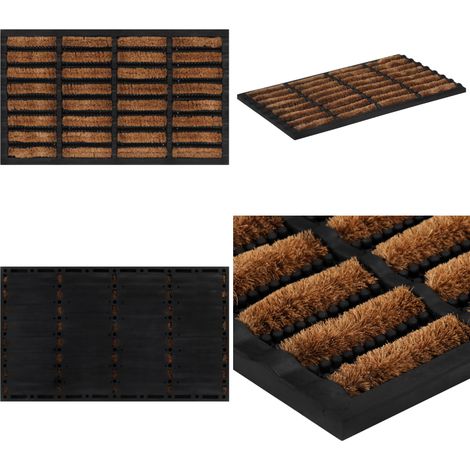 Fußmatte Rechteckig 45x75 cm Gummi und Kokosfaser - Eingangsmatte - Fussmatte - Gummigummifußmatte - Kokosfaser Matte - Türmatte - Home & Living