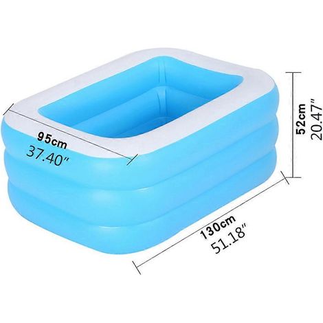 Piscine gonflable 3 couches pour la maison, résistante à l'usure, pour bébés, enfants et adultes, idéale pour les fêtes aquatiques estivales dans le jardin ou la cour arrière. 130 cm. (1/5)
