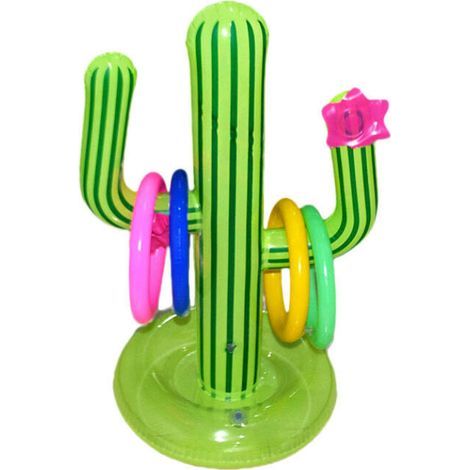 Jouet De Piscine Flottant,Piscine Gonflable Jouets,Toss Game Ring, D’Anneau De Cactus Gonflable, Jeux Piscine Exterieur Enfant Adulte Fiesta Party Anniversaire Gonflable Jeu De Tir (1/5)
