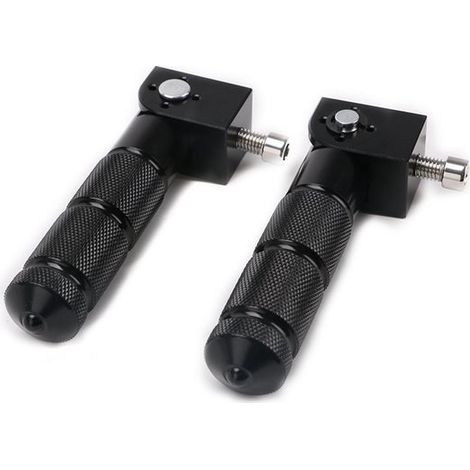 Reposapiés，1 par/2 piezas，Reposapiés para bicicleta，Universal 8 mm，Plegable a 90 grados，Reposapiés traseros para bicicleta，Negro (1/5)