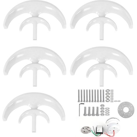 Éolienne 100W 5 pales Générateur d'énergie éolienne pour Bateau Chargeur Blanc Type Lanterne 24V (1/5)