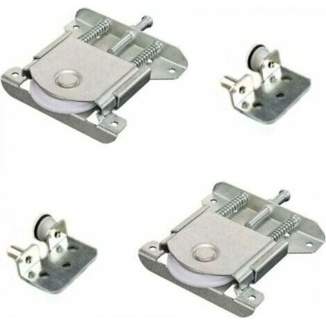 2 Pièces Roulette de Porte Coulissante Placard, Roues de Rouleau de Meuble Coulissantes, Guides de Coureurs pour Porte Coulissante de Fenêtre de Placard D'armoire,Meubles en Métal Poulie (1/4)