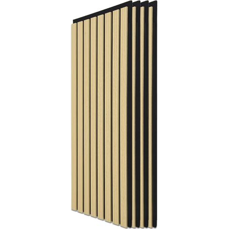 Lot de 20 Panneaux Muraux Acoustiques à Lattes en Bois Pour Décoration d'intérieur,mur,plafond,cuisine,salon,chambre à coucher,bureau,Chêne (1/5)